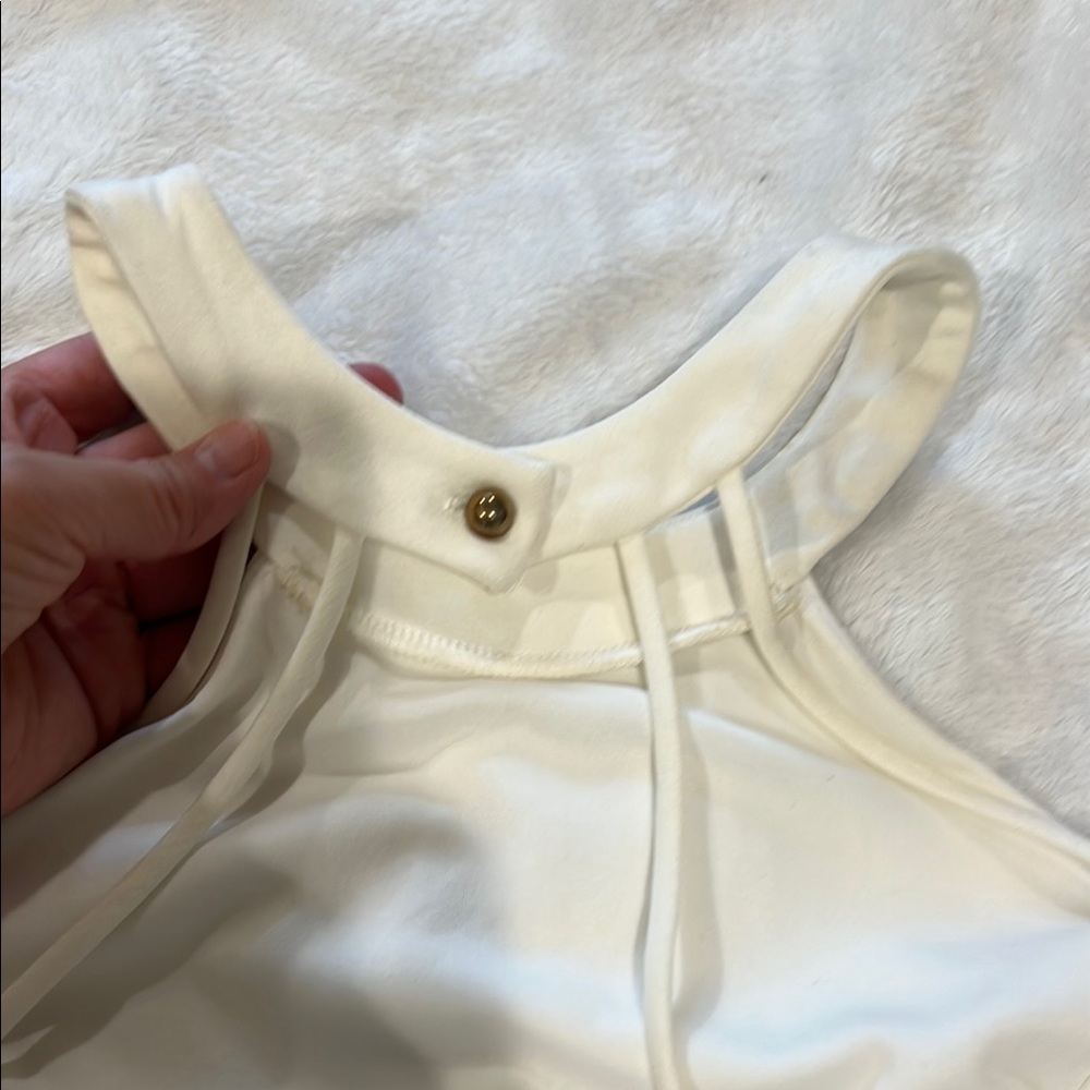 Lulu's Fit and Flare Open Back Halter Dress for Weddings Sz L - Picture 11 of 13